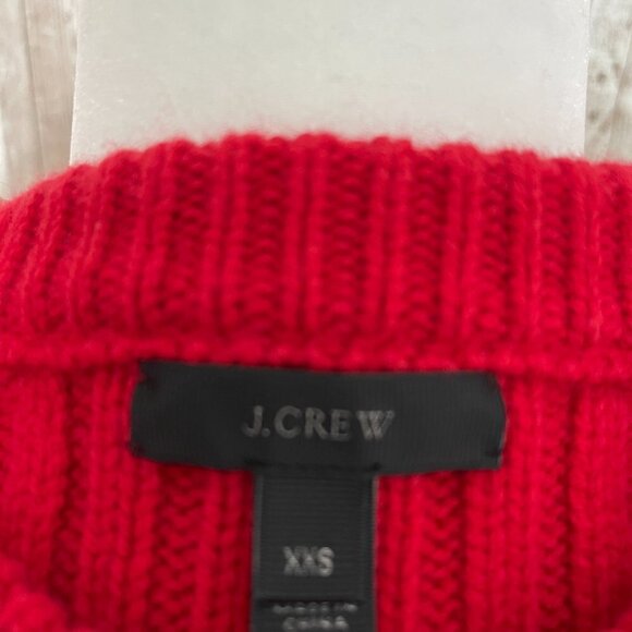 J. Crew Red Cable Knit Sweater size XXS - Picture 4 of 4